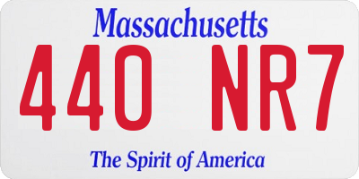 MA license plate 440NR7