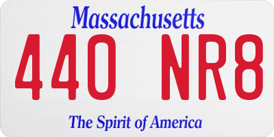 MA license plate 440NR8