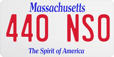 MA license plate 440NS0