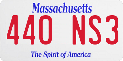 MA license plate 440NS3
