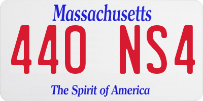 MA license plate 440NS4