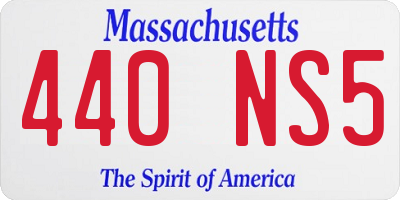MA license plate 440NS5