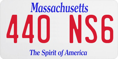 MA license plate 440NS6