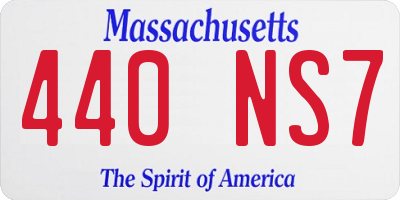 MA license plate 440NS7