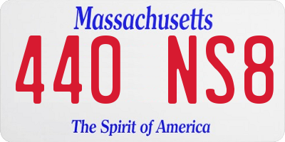 MA license plate 440NS8