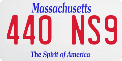 MA license plate 440NS9