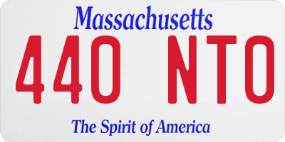 MA license plate 440NT0