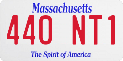 MA license plate 440NT1