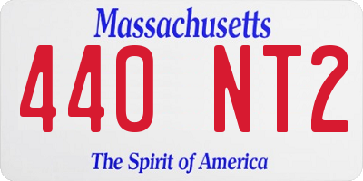 MA license plate 440NT2
