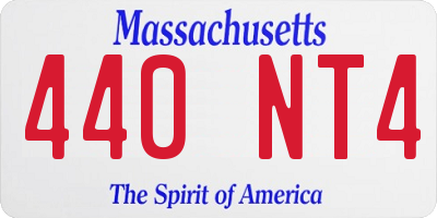 MA license plate 440NT4