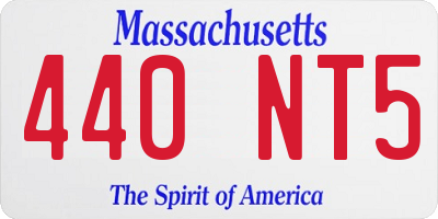 MA license plate 440NT5