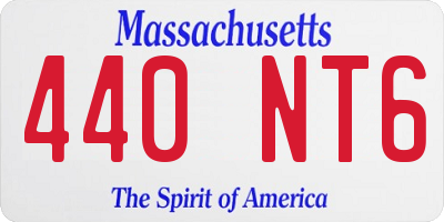 MA license plate 440NT6