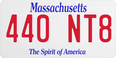 MA license plate 440NT8