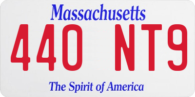 MA license plate 440NT9