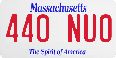 MA license plate 440NU0