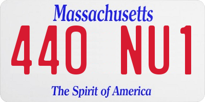 MA license plate 440NU1