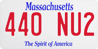 MA license plate 440NU2