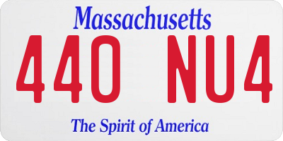 MA license plate 440NU4