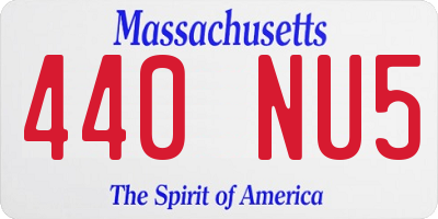 MA license plate 440NU5