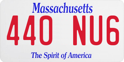 MA license plate 440NU6