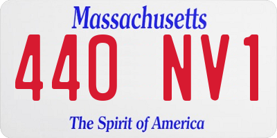 MA license plate 440NV1