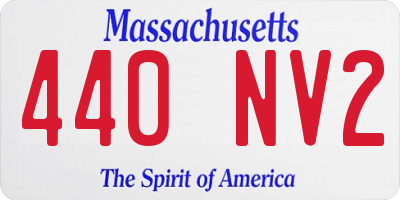 MA license plate 440NV2