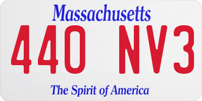 MA license plate 440NV3