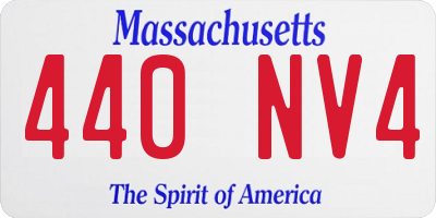 MA license plate 440NV4