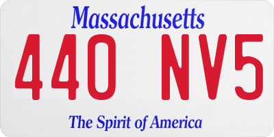 MA license plate 440NV5