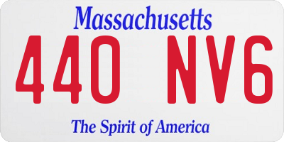 MA license plate 440NV6