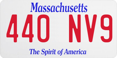 MA license plate 440NV9