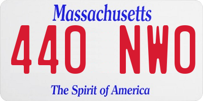 MA license plate 440NW0
