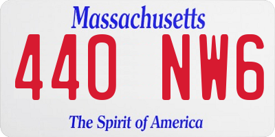 MA license plate 440NW6