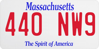 MA license plate 440NW9
