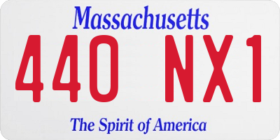 MA license plate 440NX1
