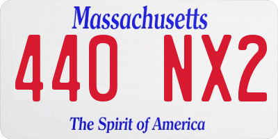 MA license plate 440NX2