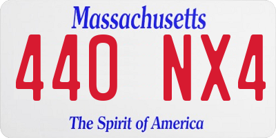 MA license plate 440NX4