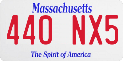 MA license plate 440NX5