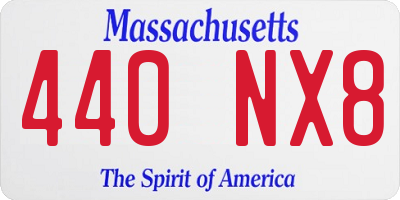 MA license plate 440NX8