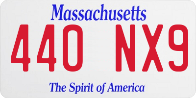 MA license plate 440NX9