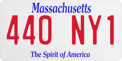 MA license plate 440NY1