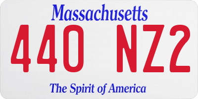 MA license plate 440NZ2