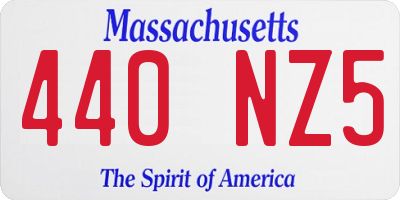 MA license plate 440NZ5