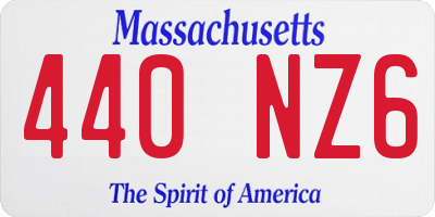 MA license plate 440NZ6