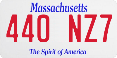 MA license plate 440NZ7