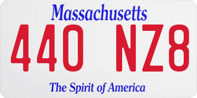 MA license plate 440NZ8