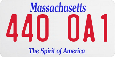 MA license plate 440OA1