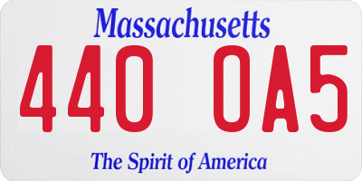 MA license plate 440OA5