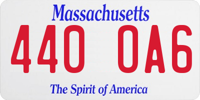 MA license plate 440OA6