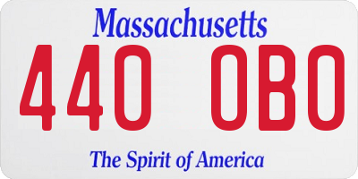MA license plate 440OB0